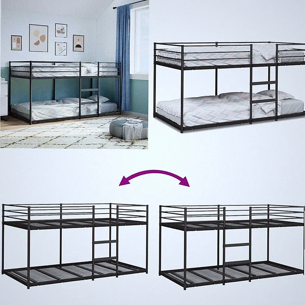Etagenbett Kinder Hochbett Bett Doppel Stahl Stockbett Spielbett ohne Matratze