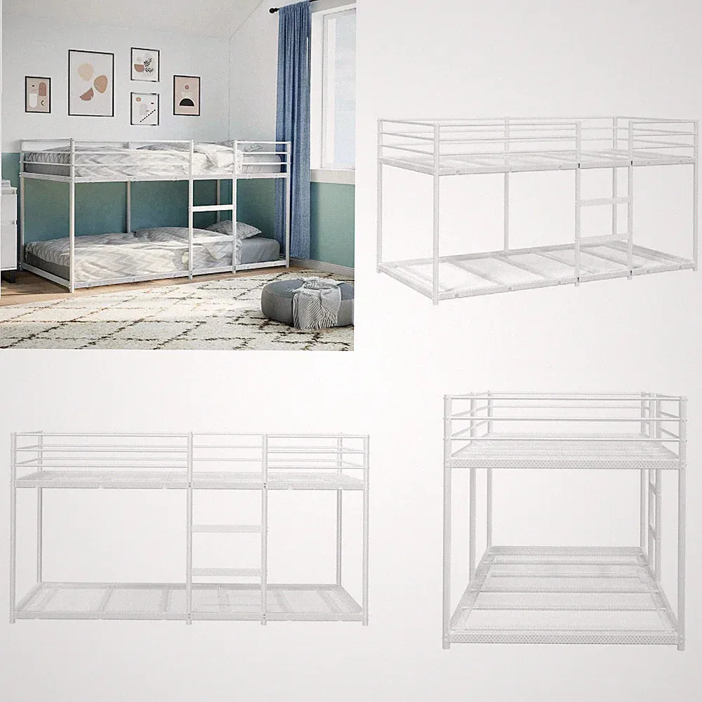 Etagenbett Kinder Hochbett Bett Doppel Stockbett Spielbett ohne Matratze Stahl
