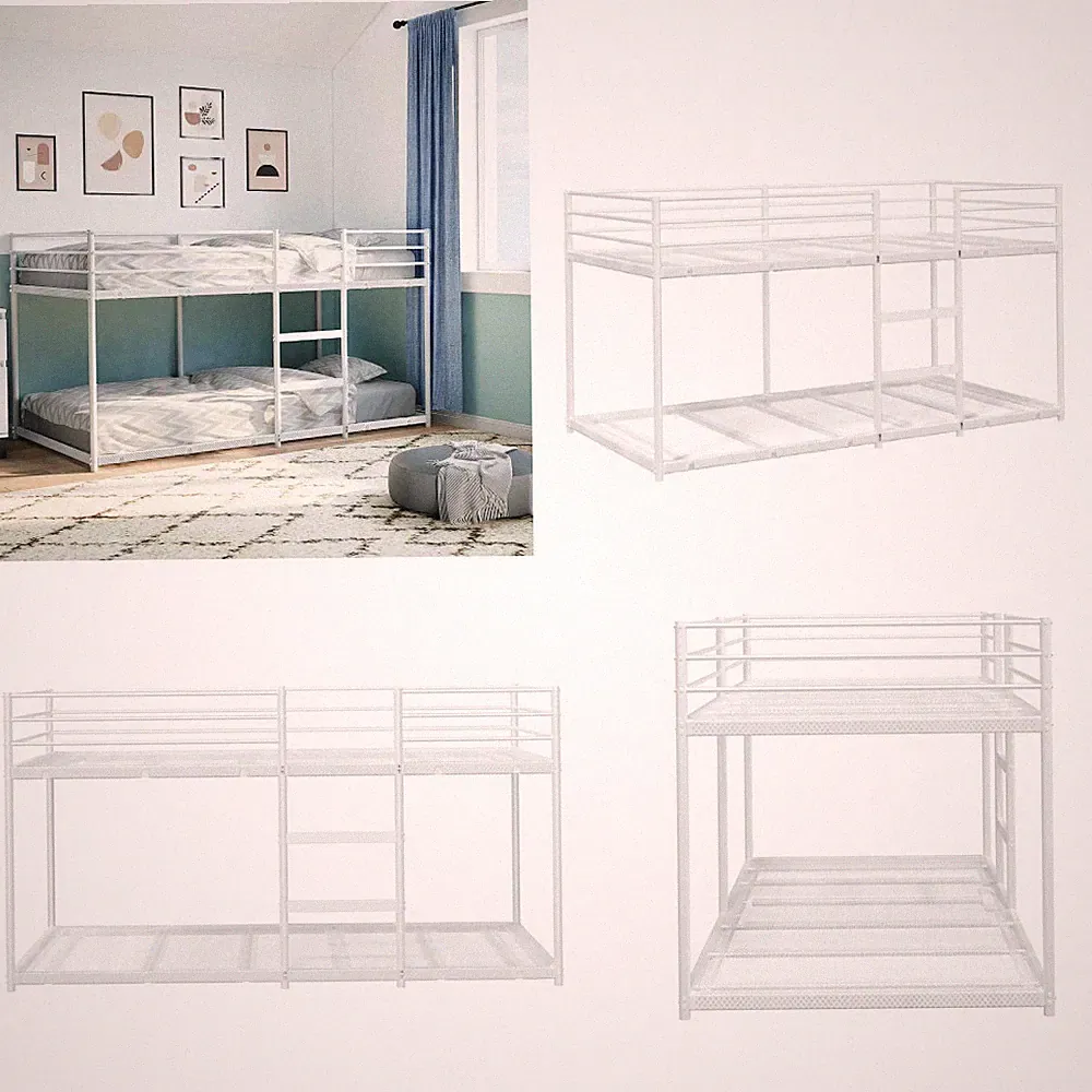 Etagenbett Kinder Hochbett Bett Doppel Stockbett Spielbett ohne Matratze Stahl