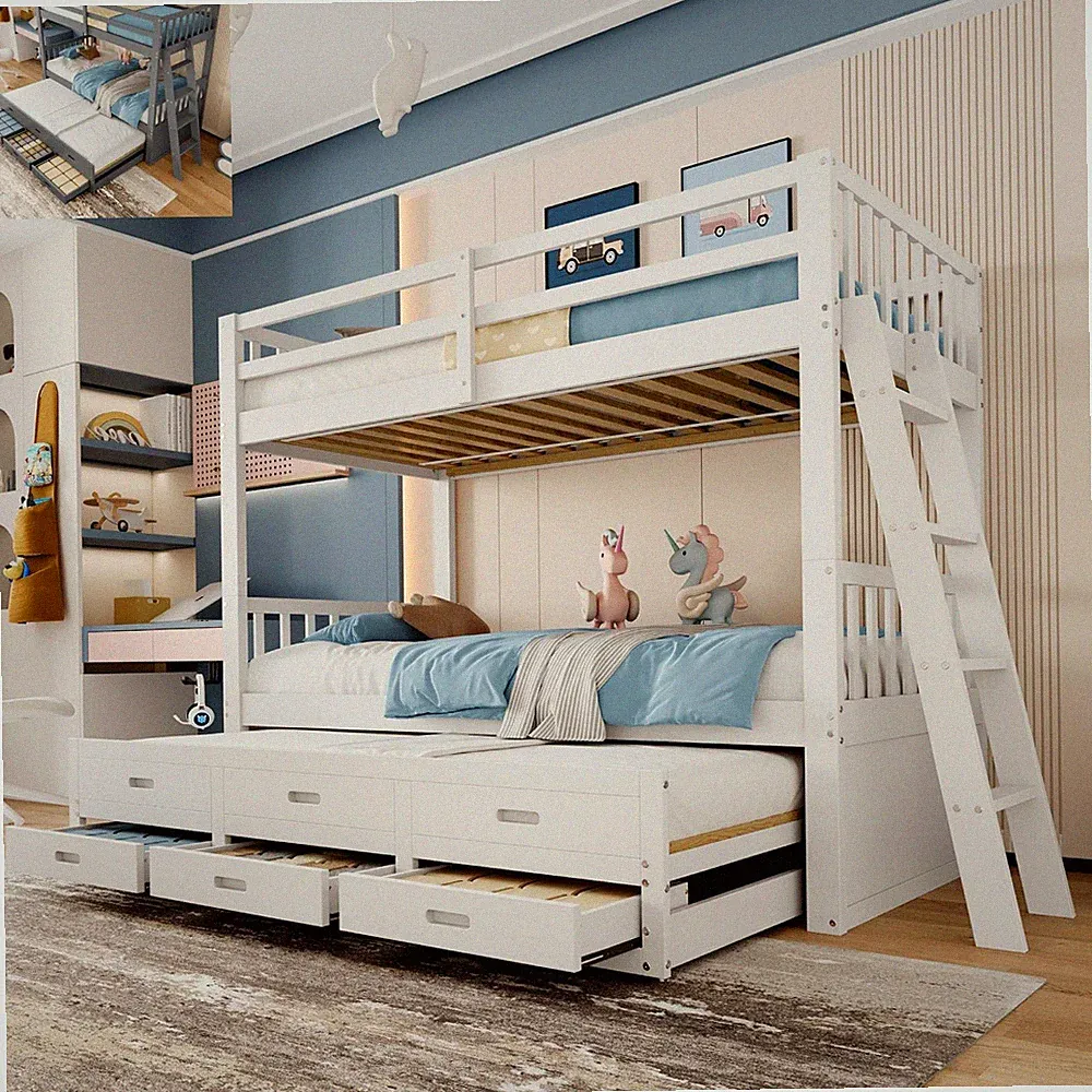 Etagenbett Kinderbett Hausbett Jungenbett Bettgestell Einzelbett 90x200cm Betten