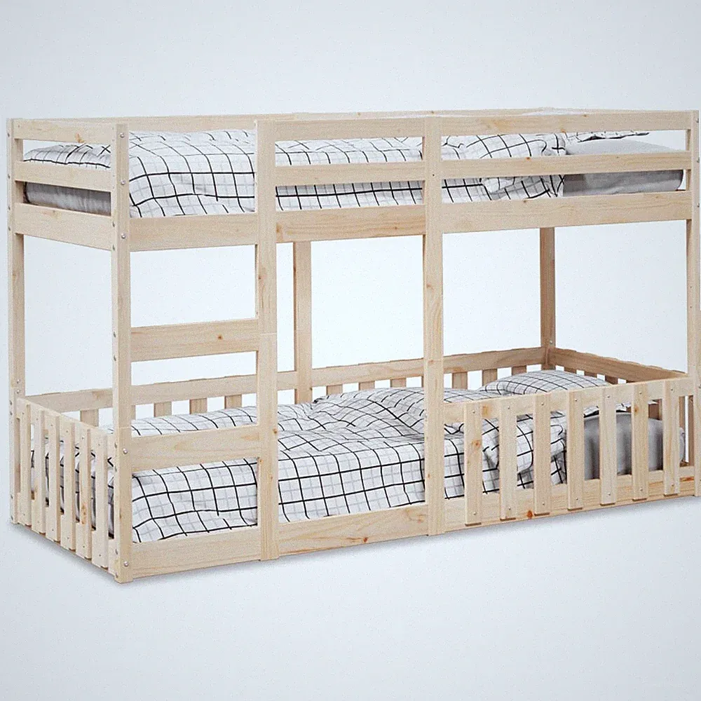 Etagenbett Kinderbett Stockbett Holzbett Bett Bodenbett Massivholz Kiefer vidaXL