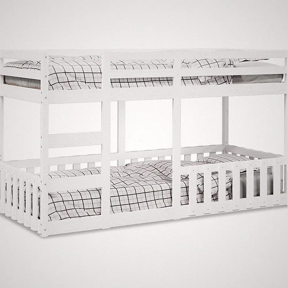 Etagenbett Kinderbett Stockbett Holzbett Bett Bodenbett Massivholz Kiefer vidaXL