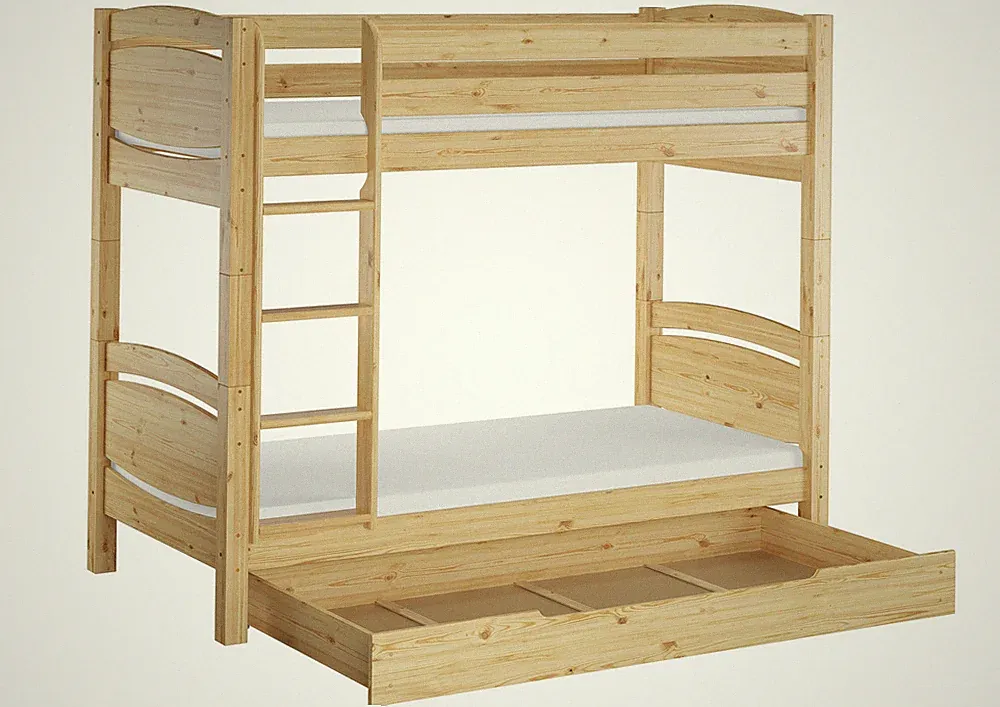Etagenbett Massivholz Kiefer 90x200cm hohes Stockbett Zubehör wählbar