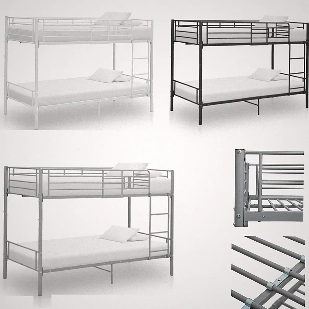 Etagenbett Metall 2 Kinder Hochbett Bett Doppel Stockbett Spielbett 90x200cm