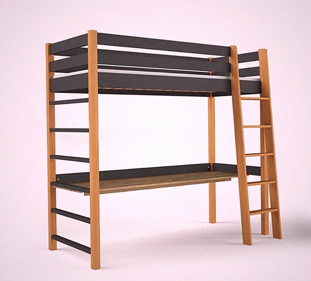 Etagenbett NIKO, Stockbett, Holz, Kinderbett, Hochbett, Lattenrost, Schreibtisch