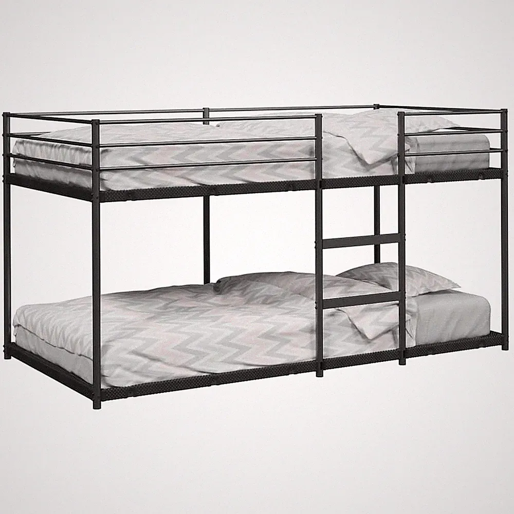 Etagenbett ohne Matratze Bettgestell Hochbett Home Bettgestell Schwarz Stahl vid