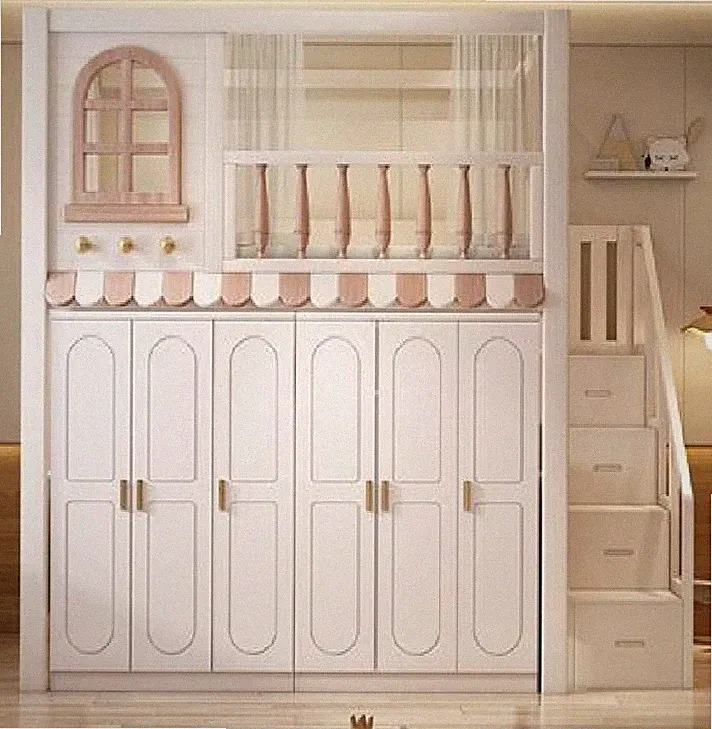 Etagenbett+Schrank Multifunktion Hochbett Kinderbett Kleiderschrank Holzbett