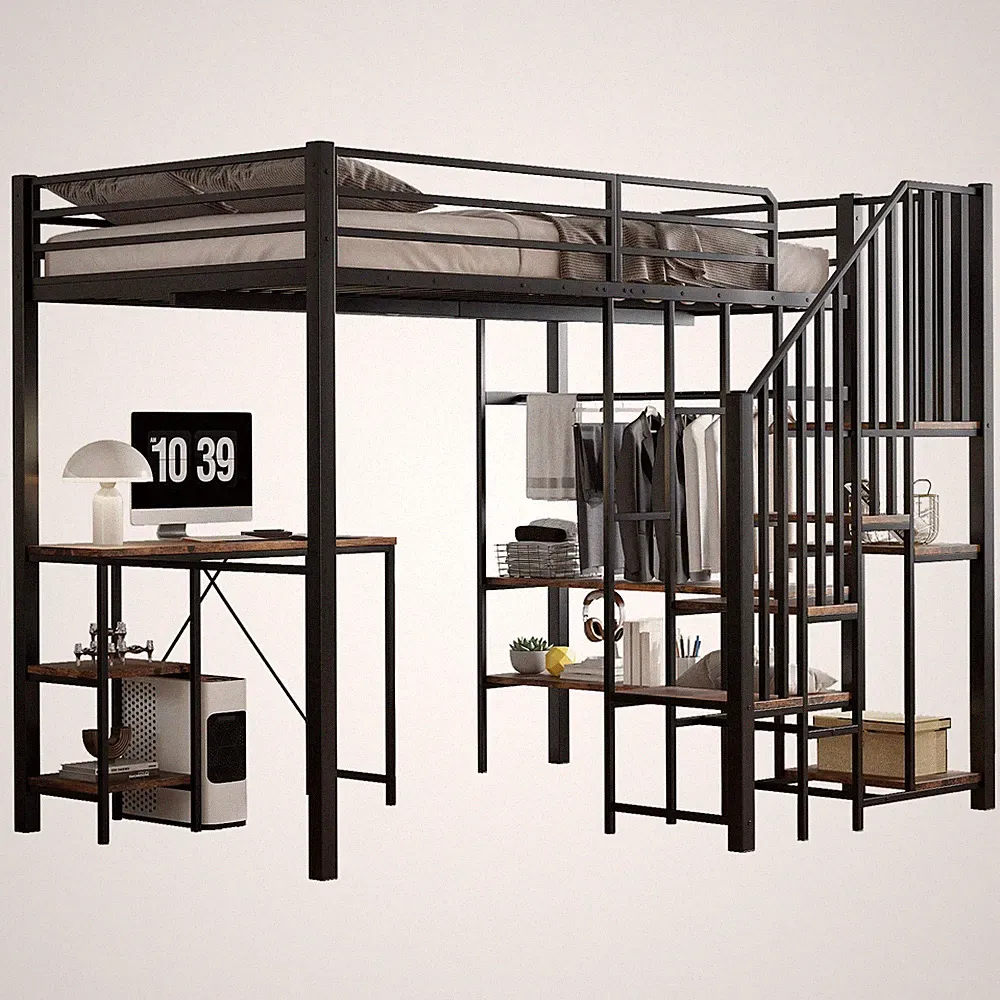Etagenbett Schwarz 120x200 cm mit Stauraum SONNENH