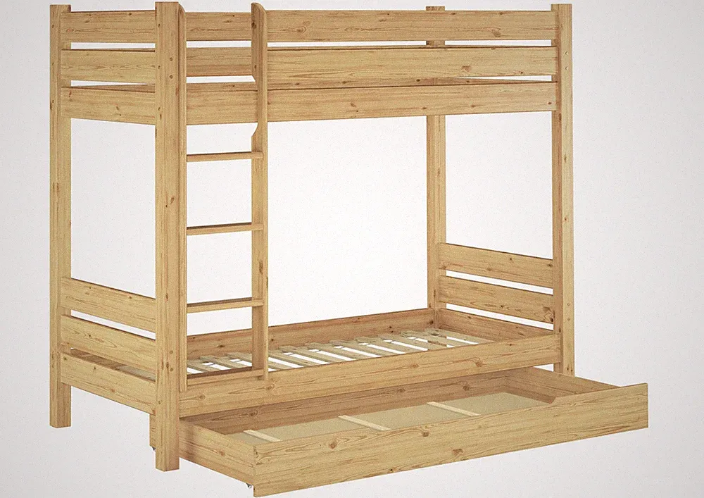 Etagenbett stabil Kiefer 90x190 Nische 80 teilbar Stockbett Zubehör wählbar