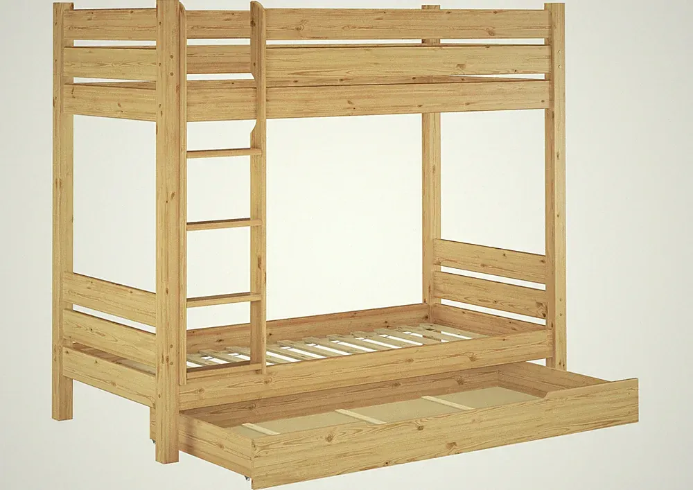 Etagenbett stabil Kiefer 90x220 Stockbett teilbar Nische 80 Zubehör wählbar
