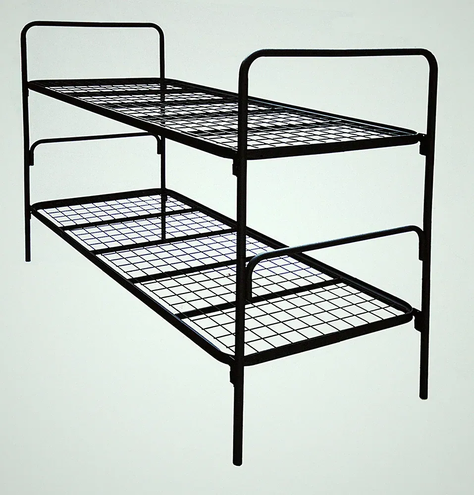 Etagenbett Stahlgitter Stockbett Doppelstockbett 900 x 1900 mm Schwarz