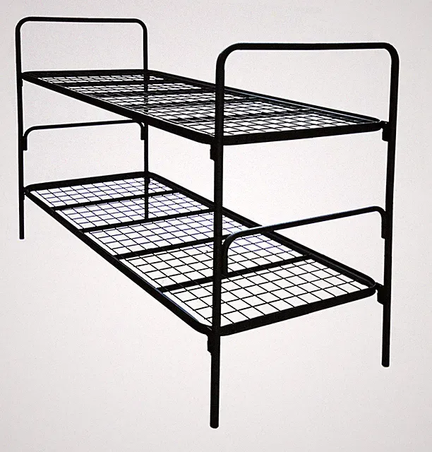 Etagenbett Stahlgitter Stockbett Doppelstockbett 900 x 1900 mm Schwarz