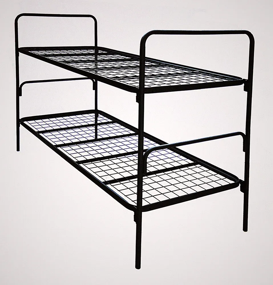 Etagenbett Stahlgitter Stockbett Doppelstockbett 900 x 2000 mm Schwarz