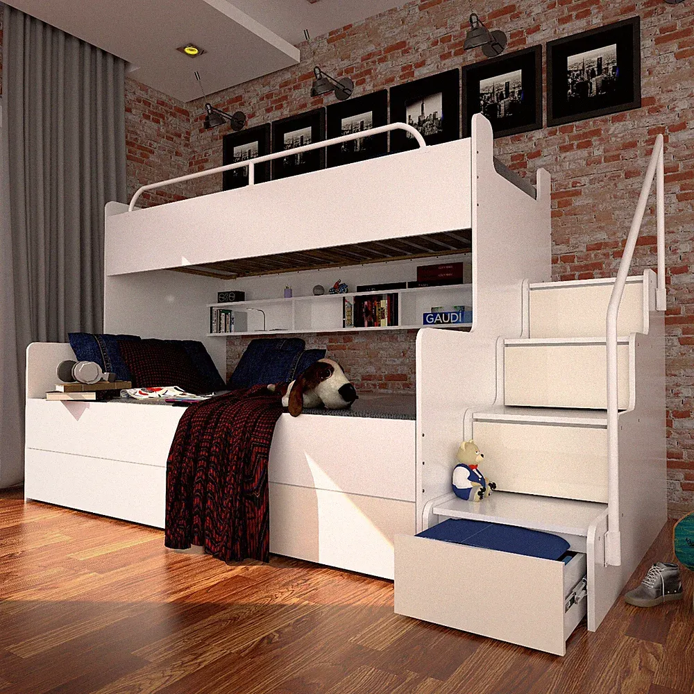 Etagenbett Stockbett Kinderbett Bett Kinderzimmer keine Matratzen JSM-3 Glanz