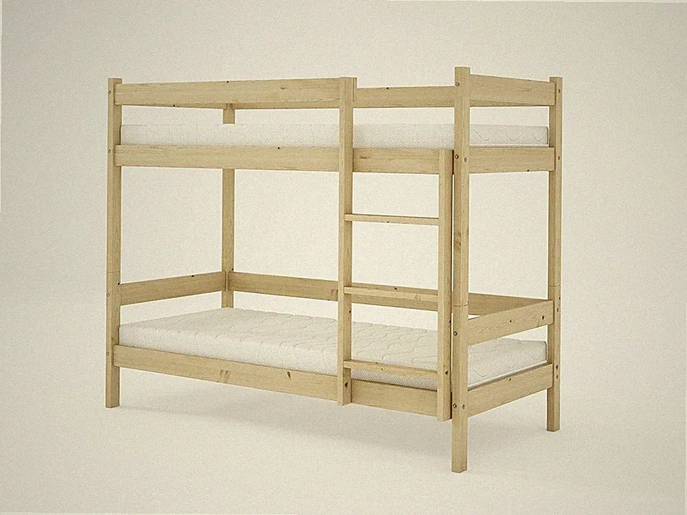 Etagenbett Stockbett Massivholz Hersteller 2xBett 80x200 unbehandelt Naturholz