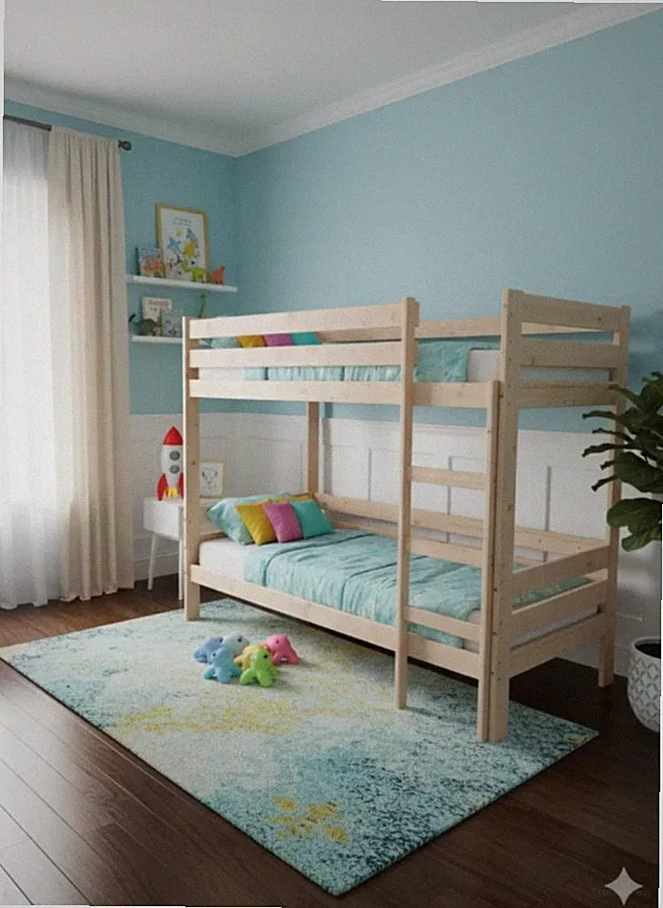 Etagenbett Stockbett Massivholz Hersteller 2xBett 90x200 unbehandelt Naturholz 4