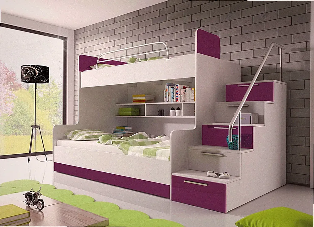 Etagenbett TOMI 2 - Doppelstockbett 90x200 Bett Kinderbett Hochbett Stockbett