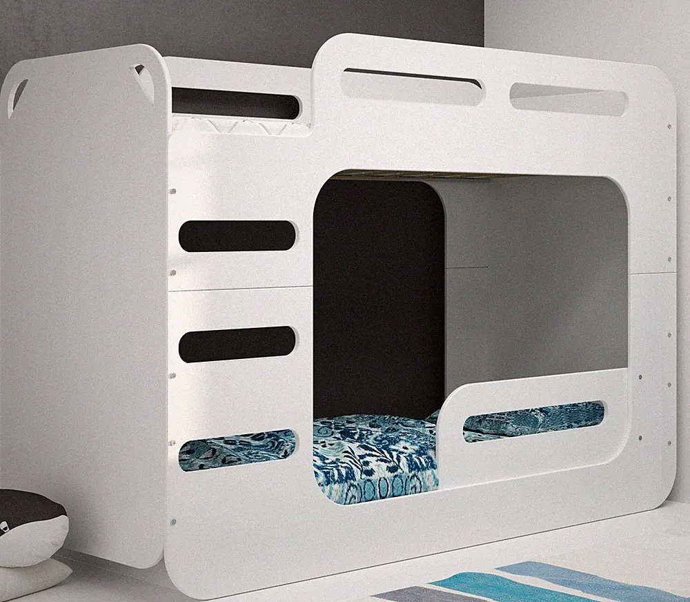 Etagenebtt Hochbett Stockbett 200x80cm in Weiß mit Lattenrost