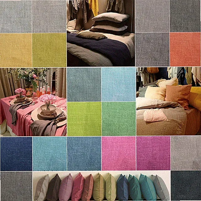 Europäischer Bio gewaschen Rein Leinen Stoff Vorhang Sofa Polster Bettwäsche 55"