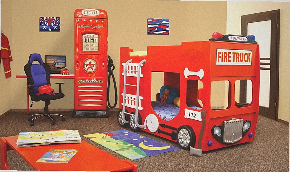 Feuerwehrauto Stockbett Bett Hochbett Doppelstockbett Etagenbett Kinderbett