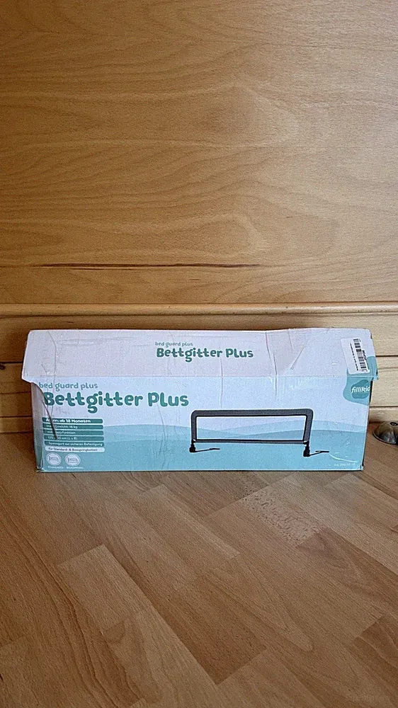Fillikid Bettgitter 135 cm Grau Punkte Rausfallschutz für Boxspringbett