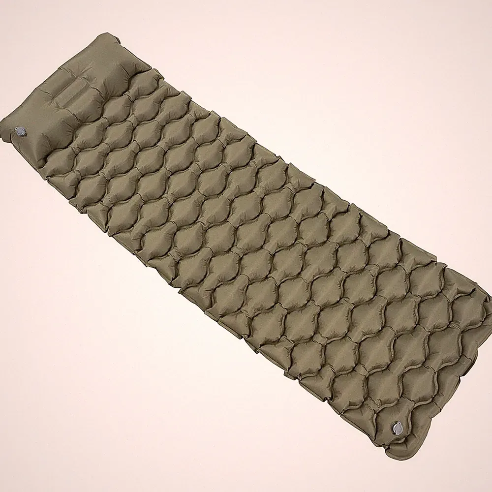 FOX Outdoor Isomatte mit Kopfteil aufblasbar Thermomatte Schlafmatte Unterlage