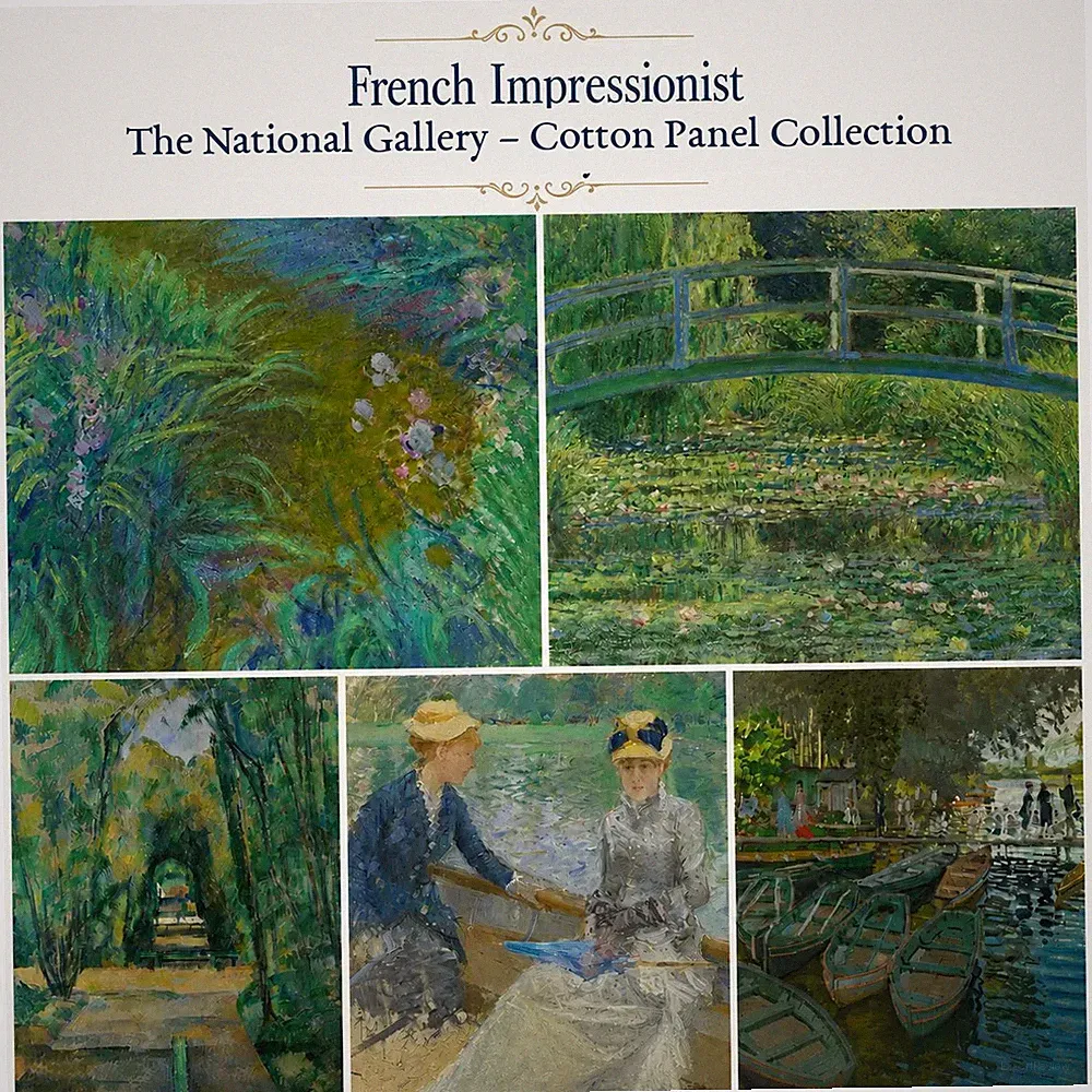 Französischer Impressionist - Die Nationalgalerie 100 % Baumwolle bedrucktes Panel für Kinder