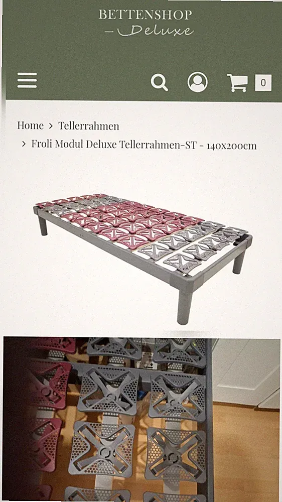 Froli Tellerrahmen Deluxe mit Füßen und Matratzenbefestigung, 140x200