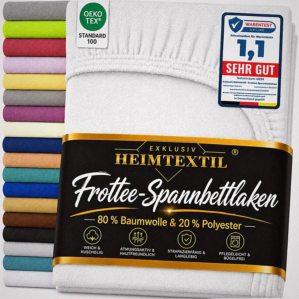 Frottee Spannbettlaken Spannbetttuch Bettlaken in 4 Größen und vielen Farben