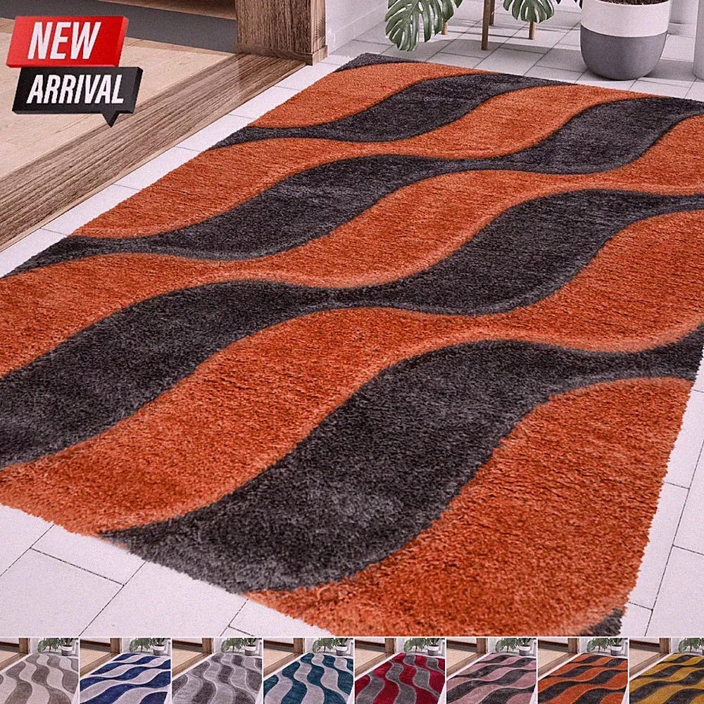Fußmatte Groß Shaggy Vorleger Flur Läufer Schlafzimmer Wohnzimmer Weich Teppich