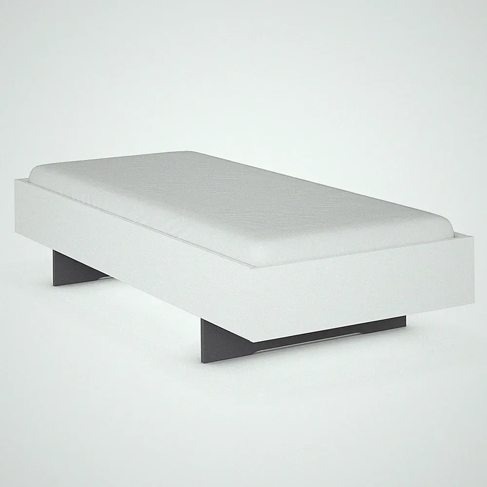 Futonbett - alpinweiß - 90x200 cm Bettgestell Gästebett