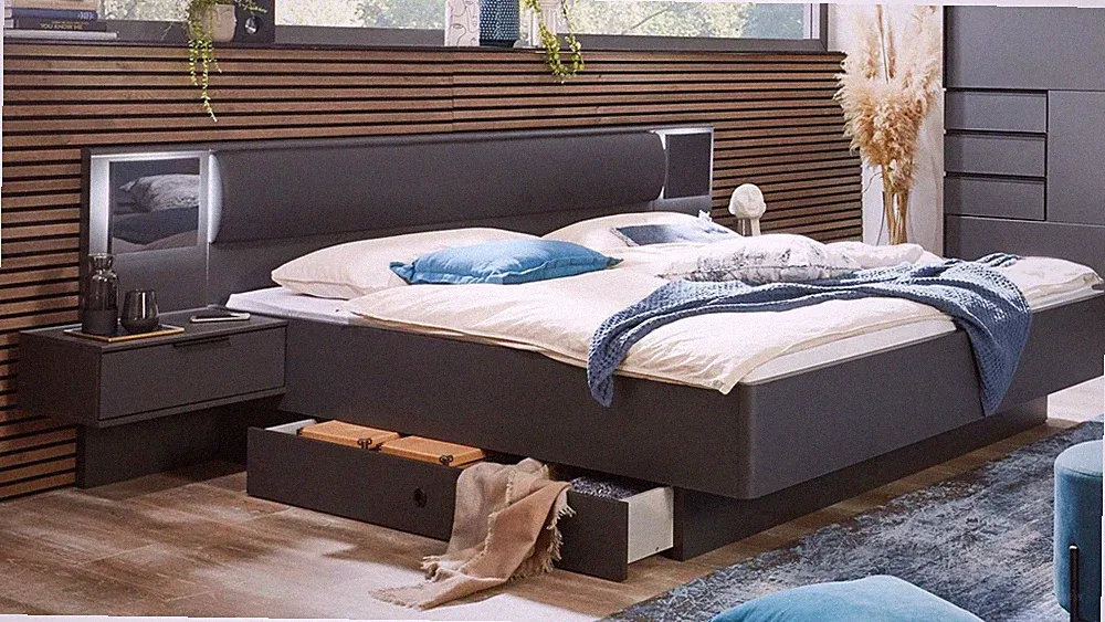 Futonbett Bettanlage Schlafzimmerbett Bett Barcelona 2 Schubkästen 180x200 cm