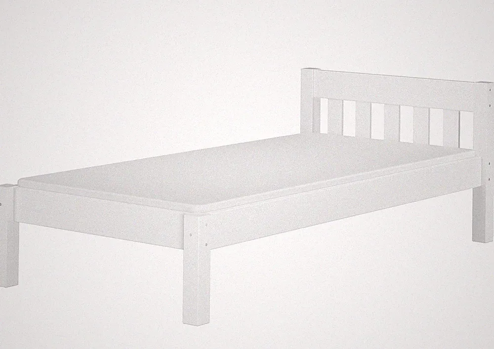 Futonbett Einzelbett 100x200 Massivholzbett Kiefer weiß Jugendbett Gästebett