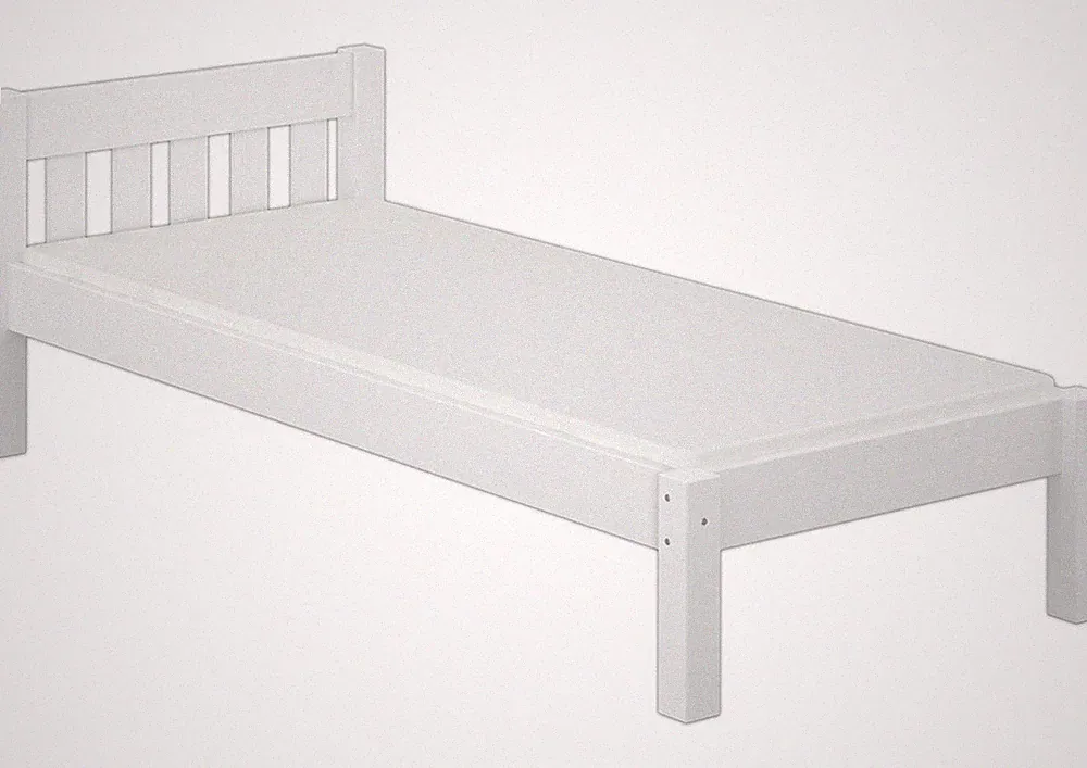 Futonbett Einzelbett 100x200 Massivholzbett Kiefer weiß Matratze Gästebett Holz
