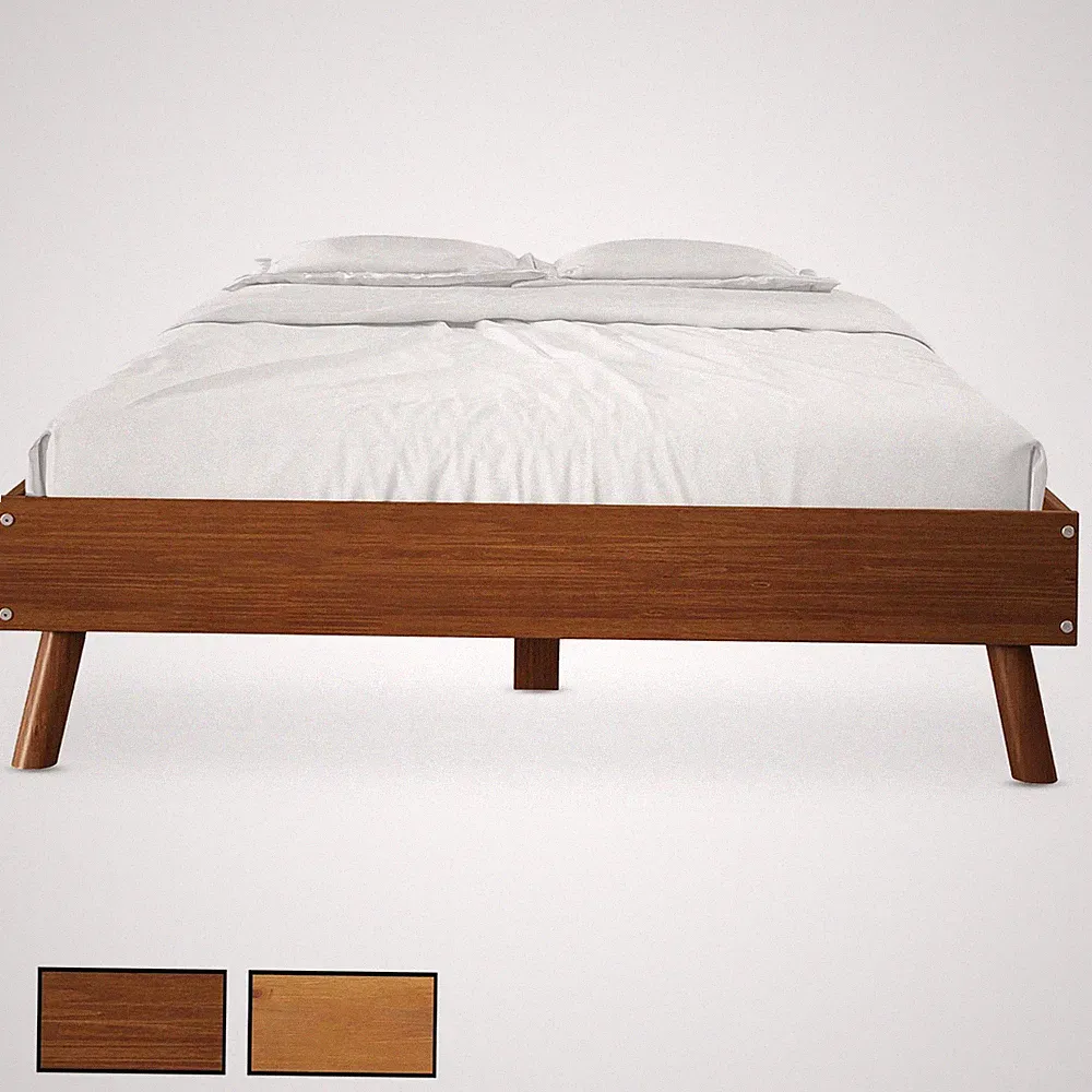 Futonbett Einzelbett aus Massivholz Bett Holzgestell