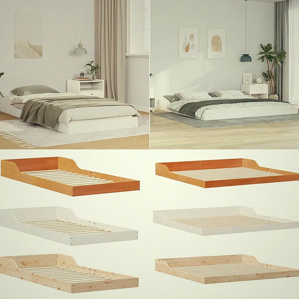Futonbett Einzelbett Doppelbett Ohne Matratze Bett Bettgestell Massivholz kiefer