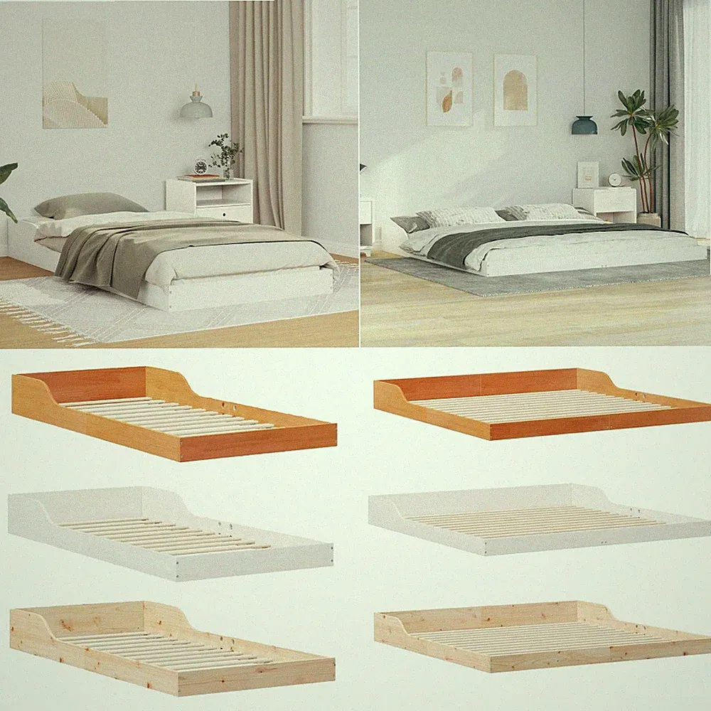 Futonbett Einzelbett Doppelbett Ohne Matratze Bett Bettgestell Massivholz kiefer