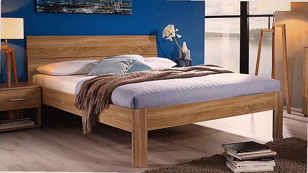 Futonbett Flexx Bett Bettgestell Doppelbett Schlafzimmer Eiche Sonoma 140x200 cm