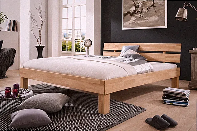 Futonbett Schlafzimmer Bett Kernbuche massiv Holz geölt Judith 90 x 200 cm