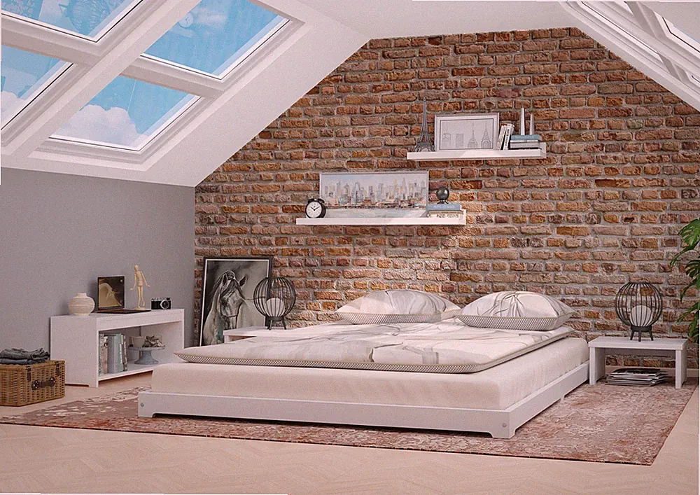 Futonbett weiß Flurbett extra niedriges Bodenbett 140x200 Kiefer Doppelbett