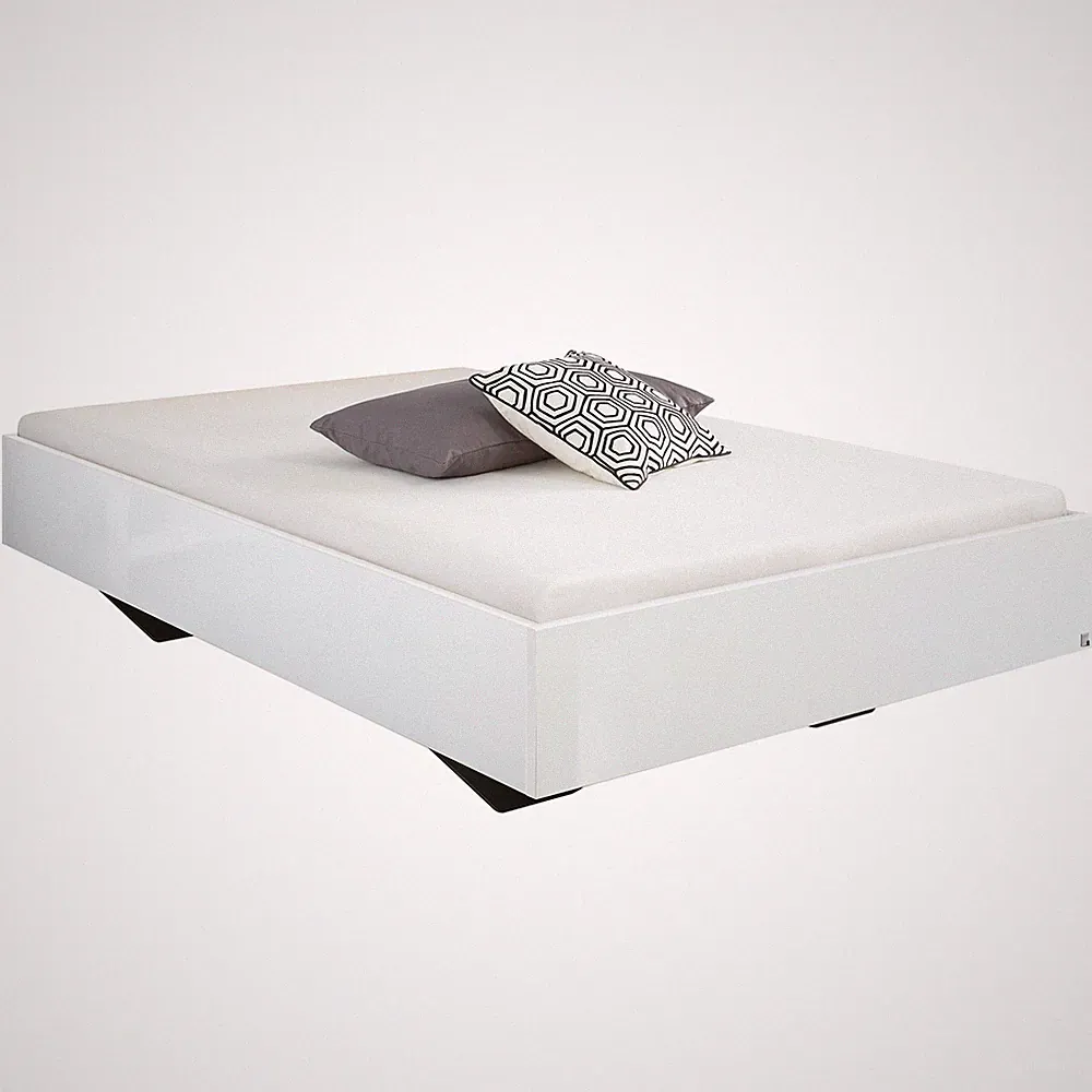 Futonbett - weiß Hochglanz - 120x200 cm Bettgestell Gästebett