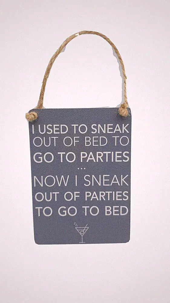 Gebraucht zum Party Bett Blechschild Plakette Freunde Geschenk Alt werden