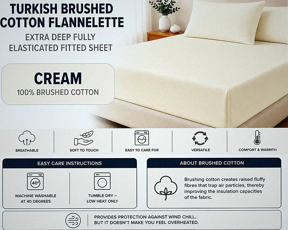 Gebürstete Baumwolle Flanell Spannbetttuch Etagenbett Klein Single Wohnwagen Creme