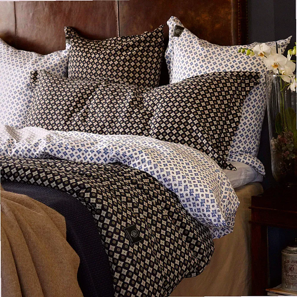 Grand Design Diamond Satin Bettwäsche - navy 155 x 220 cm + 80 x 80 cm