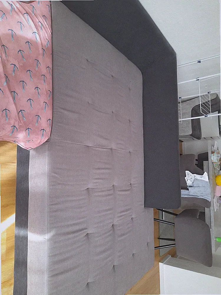 Grau Schwarzez Polsterbett 130 Breit Und 190 Cm Lang
