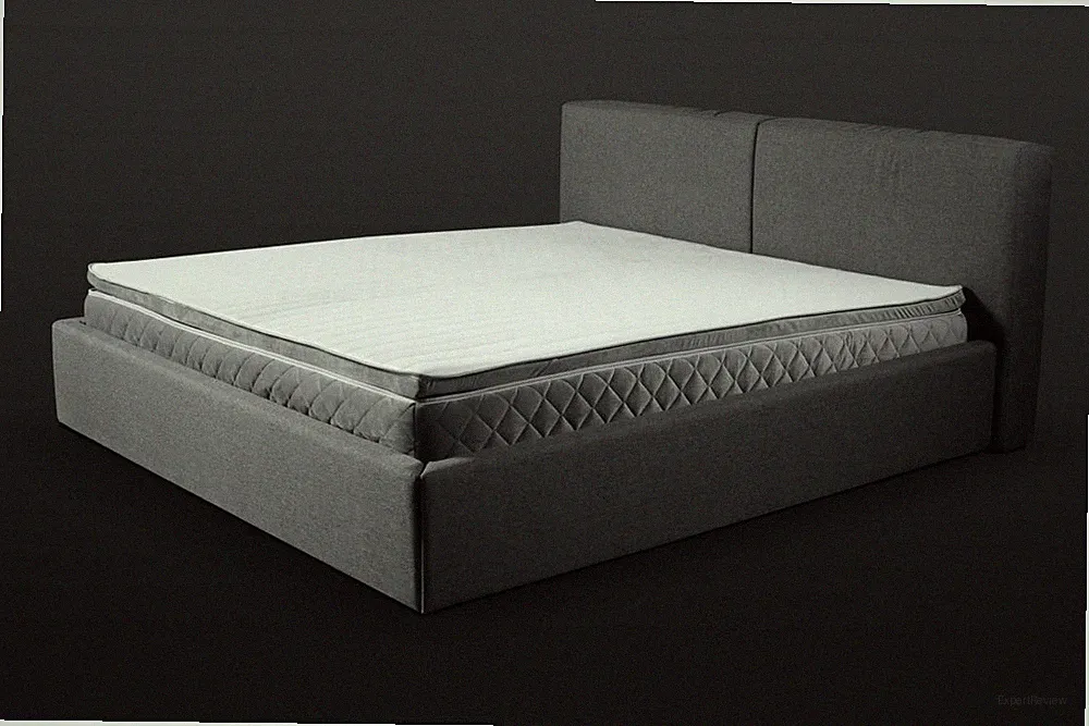 Graues Doppelbett Polster Betten Bettkasten Design Eleganter Stoff Bett