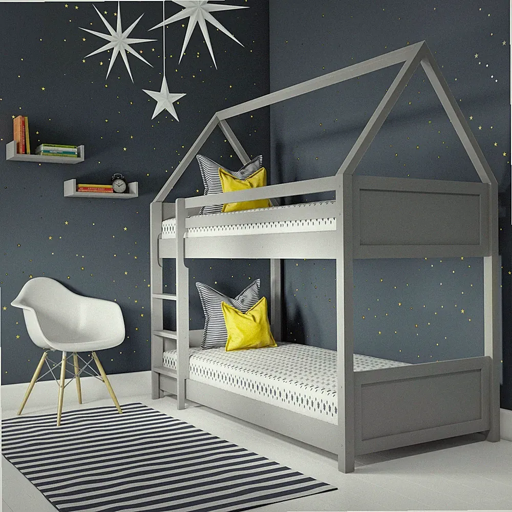 Graues Holzhaus Etagenbett - Coco