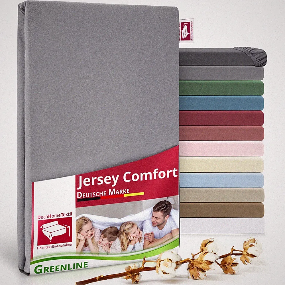Greenline Spannbettuch Spannbettlaken Premium Jersey 100% Baumwolle