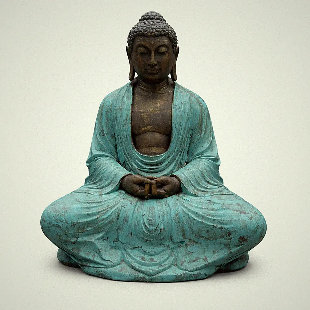 Großer Türkis & Stein Thai Buddha - 0,96m