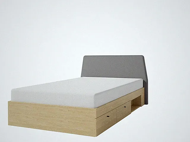 Großes Einzelbett Alessio 13B 120x200cm Bett mit 2 Schubkasten und Fach Modern